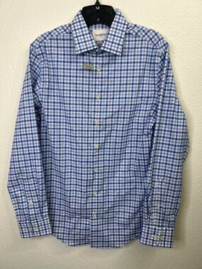 #1076 Goodfellow & Co Size S Blue & White Gingham Long Sleeve Button-Up Shirt